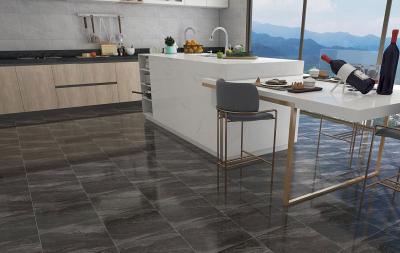 Carreaux rustiques en céramique en matte gris foncé pour le salon et le mur intérieur pour la salle de bain
