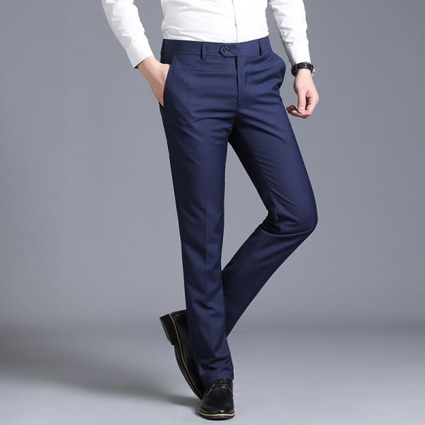Anti-Shrink Loose Straight Men's Leisure Trousers for Business and Formal Occasions