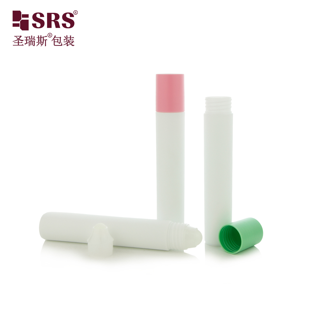 30ml Empty Plastic Roller Bottle with Flat Cap and Plastic Roller Ball, Refillable Travel Size Roll-on Bottle