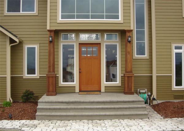 Unfinished Solid Wood Doors Single / Double Glazed Glass For Interior Room