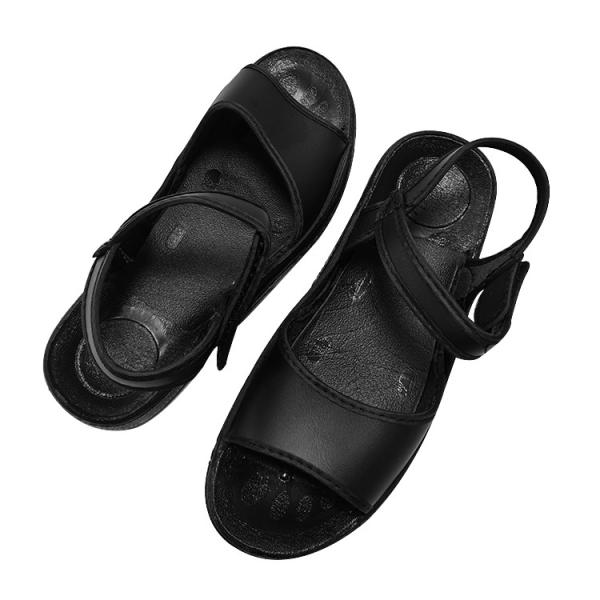Cleanroom ESD Antistatic Black PU Leather Sandals
