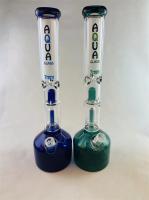 Double Percolator Scientific Glass Water Pipe 14 Inch Hookah Bong Bubbler 5mm