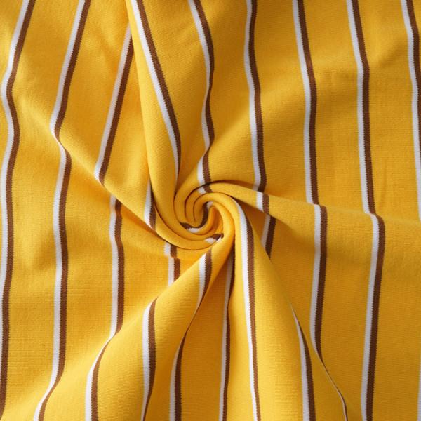Удобная для кожи двойная вязаная ткань Полосатый хлопок для повседневного ношения