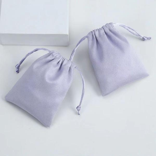 School Bag Trolley Velvet Drawstring Jewelry Pouch for Custom Logo Packaging
