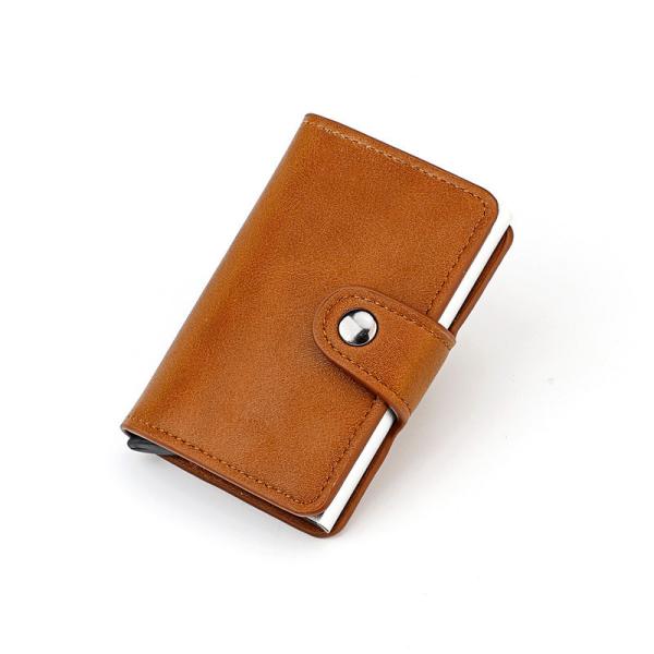 Trifold PU Leather Men's Wallet with Customized Tote Bag and Storage Convenience