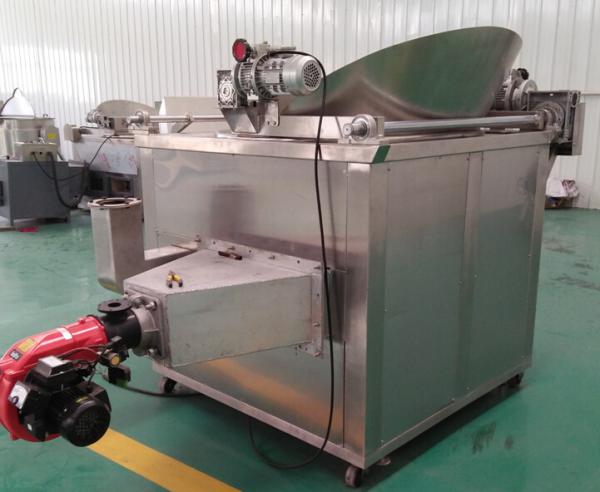 PLC Control Commercial Gas Deep Fryer , Stainless Steel Potato Chips Industrial Deep Fryer