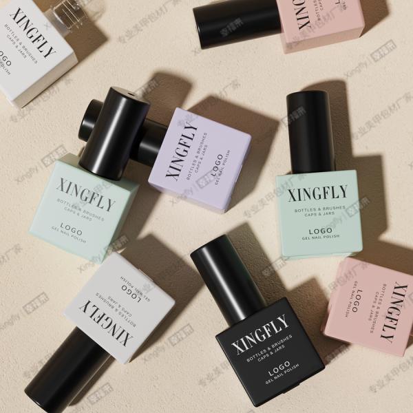 23 ml de vernis à ongles carré couleur personnalisée Gel UV Vial de verre vide Bouteille en verre teinté