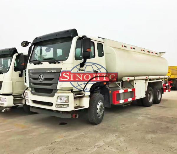 6X4 Stainless Steel Fuel Transport Trucks , 20000 - 25000 Liter Gasoline Tanker Truck