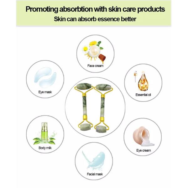 Body Care Facial Massage Roller Green Jade Gua Sha Roller for Face Aging Wrinkle Puffiness and Facial Skin Massager