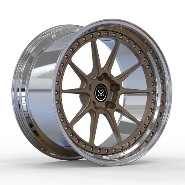 Audi S7 2019 19x8.5  5x112 ET25 Custom 2-PC Forged Rims Tuning Styles Matt Broze Disc and Polished Lip