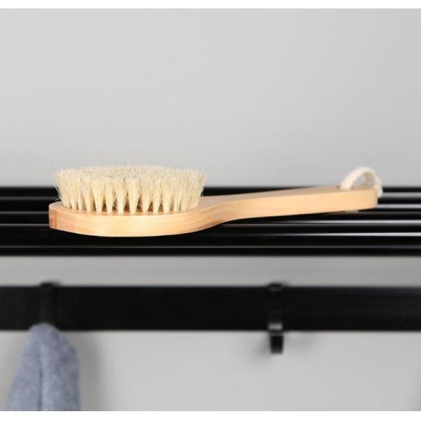 Soft Natural Bristle Bath Brush Exfoliating Wooden Body Massage Shower Brush