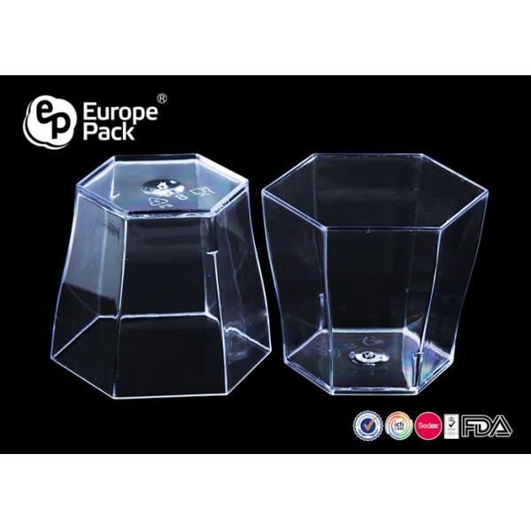 Disposable Plastic Dessert Cup Food Grade Ps Material Transparent Color Container