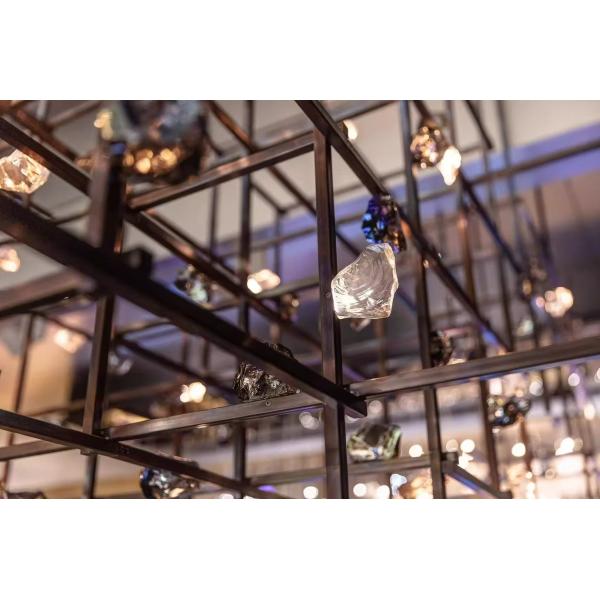 Matrix Cube Art Hardware Lamp Crystal Villa Club Crystal Lamp Banquet Hall Lamps High-End Post-Modern Crystal Lamp Customization