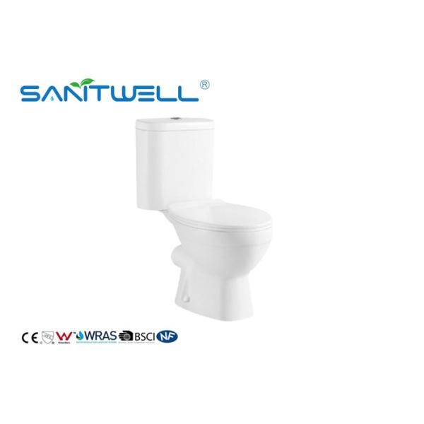 Sanitary Ware Two Piece Toilet , Water Saving P Trap Toilet For Bathroom