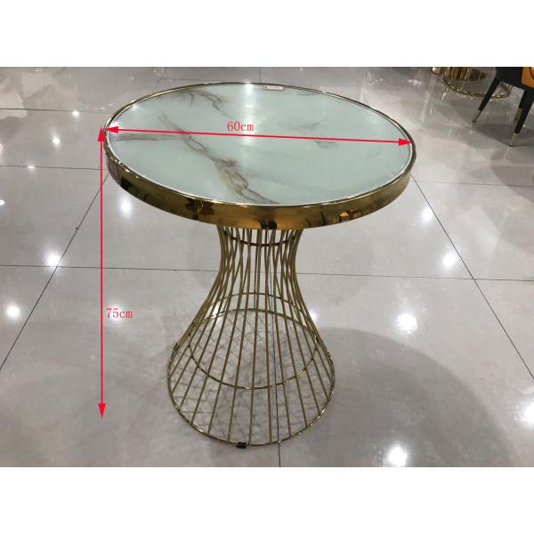 Total Height 75cm Modern Wrought Iron Glass Coffee Table