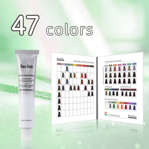 Manufacturer  47 Colors OEM Hair Color Chart Book Low MOQ Permanent Hair Color Low MOQ
