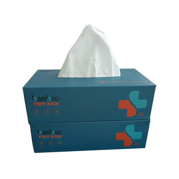 ISO Nontoxic Flat Box Facial Tissue , Biodegradable Soft Tissue Paper For Face