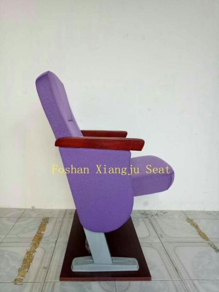 Aluminium  Leg Wooden Armrest Theatre Seat Low Back 560mm Width Auditorium For Prayer XJ-125A