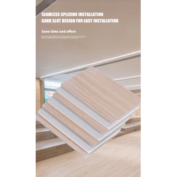 Modern Interior Decoration Integrated Wall Panel WPC Carbon Crystal and Metal Wood Veneer Board for Household Commercial Use