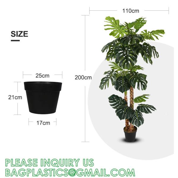 Artificial Monstera Deliciosa Plant, 5ft Potted Faux Tree with 15 Verdant Fake Leaves, Swiss Cheese Plant for Home