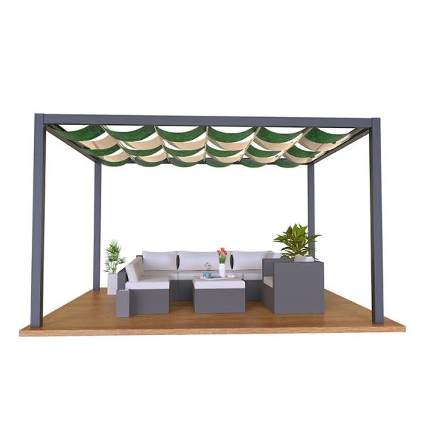 New anti-UV segmented wavy telescopic sunshade rain canopy sailcloth