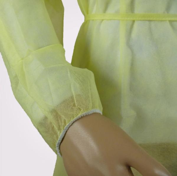 Yellow Color Protective Surgical Gowns Disposable Surgical Hospital Isolation Clothing