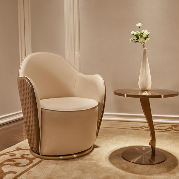 Class Brushed Brass Stainless Steel Side Table Small Round Table Coffee Table