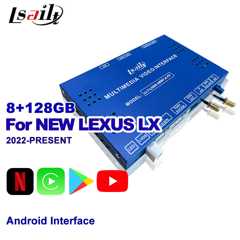 Lsailt Qualcomm Android видеоинтерфейс для Lexus LX600 LX500d RX ES NX 2021- Поддержка YouTube, NetFlix, беспроводной CarPlay