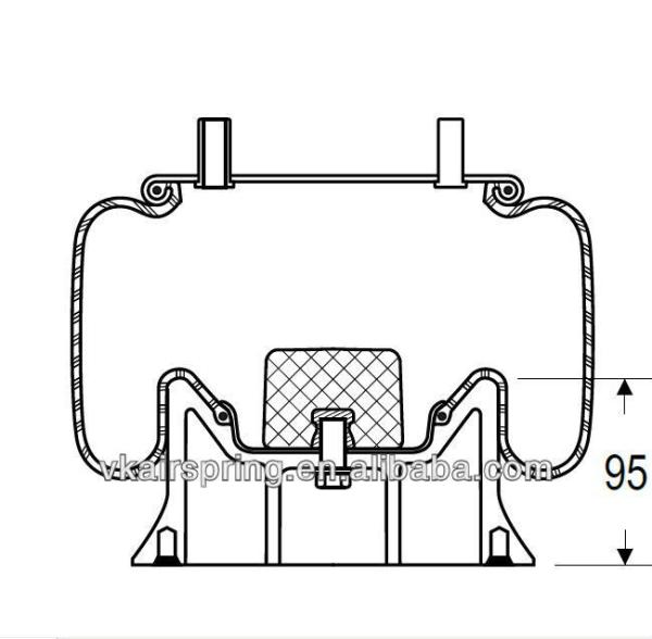 W01-358-91Suspensão de airbag de borracha natural Primavera 1R12-132 Sistema de suspensão de viagem aérea Peças sobressalentes pistão de liga 9 10-12