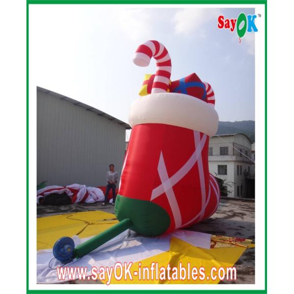 Red  Inflatable Holiday Decoration Christmas Socks Customized