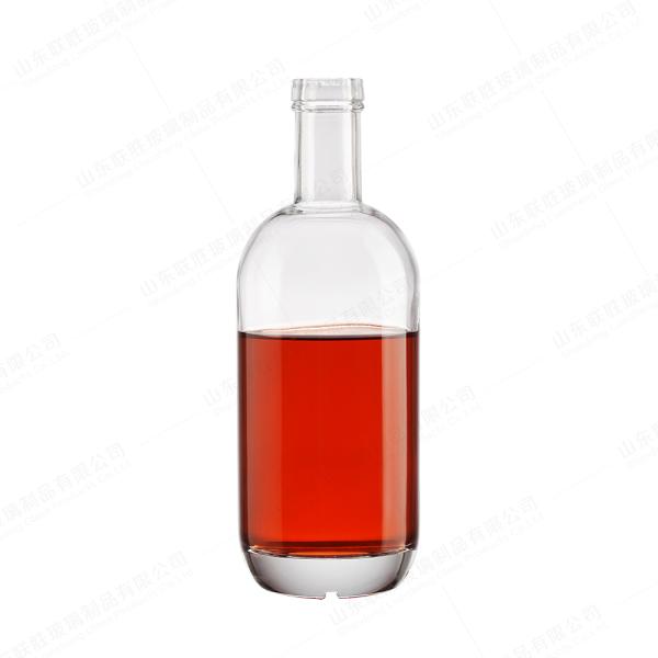 Customized 500ml 750mL 1000ml Transparent Thick Bottom Glass Wine Bottle with Cork