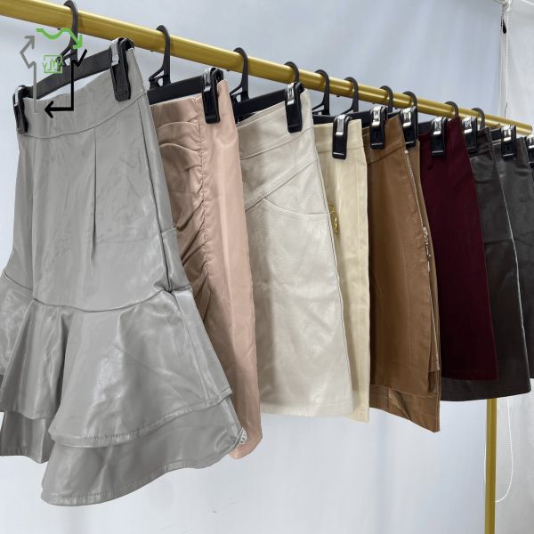 Recycled Used Clothes Bulk Supply Second Hand Leather Short Dress Mixed Style