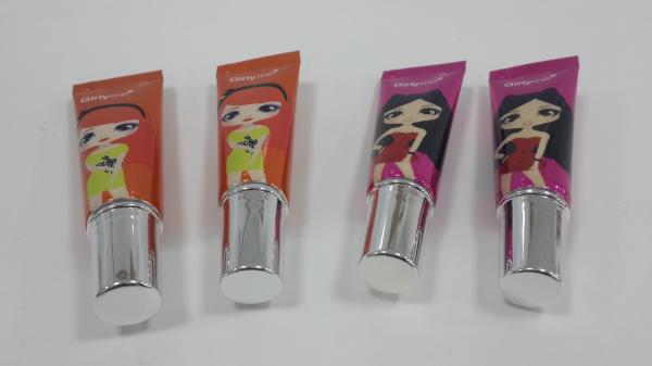 tubo cosmético brilhante de empacotamento de creme do CAL do olho 10g com ombro longo, diâmetro colorido 19mm da impressão