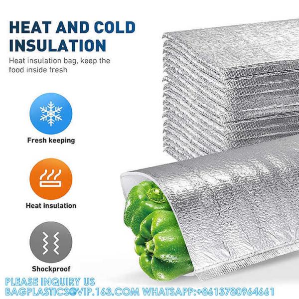 Takeout Thermal Delivery Bag Insulated Foil Bubble Box Liners, Medical Cool Shield Bag Cold Chain Transport bags
