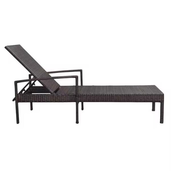 Customized Outdoor Furniture Single Sun Lounger for Patio Hotel Rattan