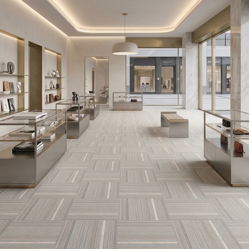 100% Nylon Multi-Level Loop Commercial Carpet Tiles Modular Flooring