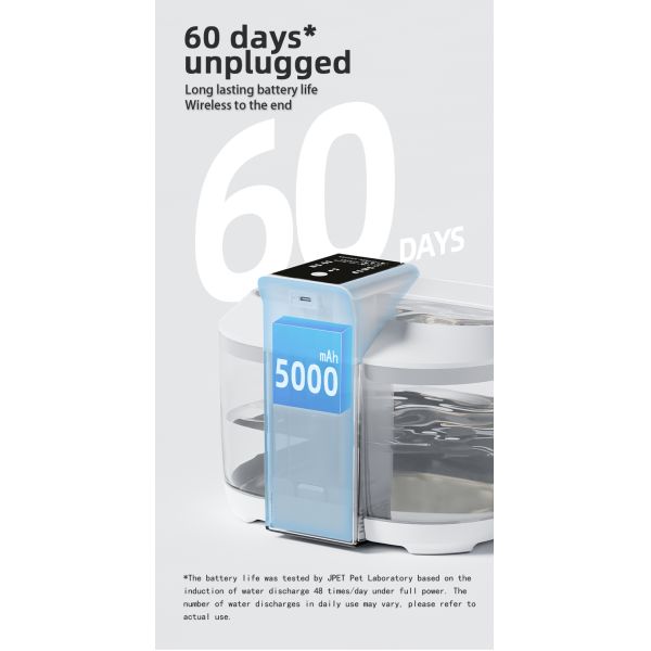 Eco-Friendly Large Capacity Wireless Smart Pet Water Fountain with 304 Stainless Steel & PC Automatic for Cats & Dogs Indoor Use