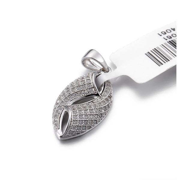 Symmetry Conch 925 Silver CZ Pendant 1.88g Womens Silver Pendant Necklace