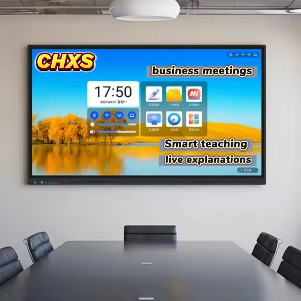 Dual System Flat Panel Display Meeting Conference Screen Lcd Electronic Digital Smart Finger Multi Touch Interactive Whiteboard