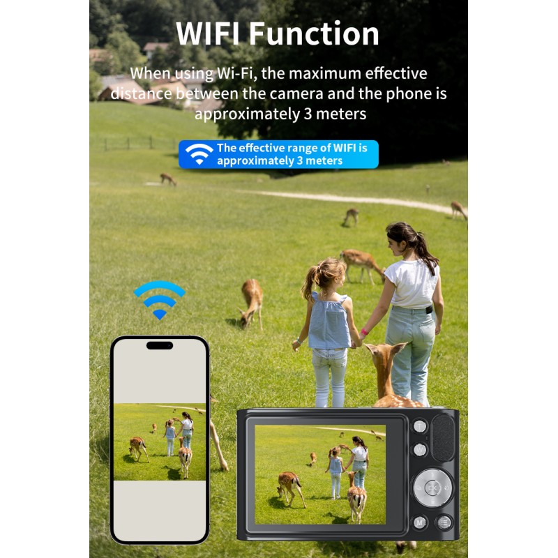 Retro 4K Video Dual Screen Mirrorless Camera 10X Optical Zoom Digital Compact Cameras with Face Priority Anti-Shake for Beginner