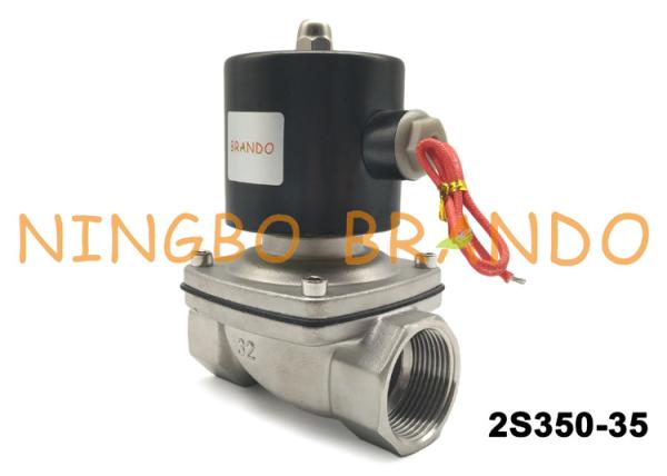 G1 1/4 maneira da posição 2 da válvula de solenoide 2 operou-se com NC de aço inoxidável 2S350-35 pneumático