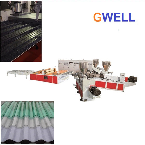 PP PVC Corrugated Roof Tile Production Line Polycarbonate Extrusion Process