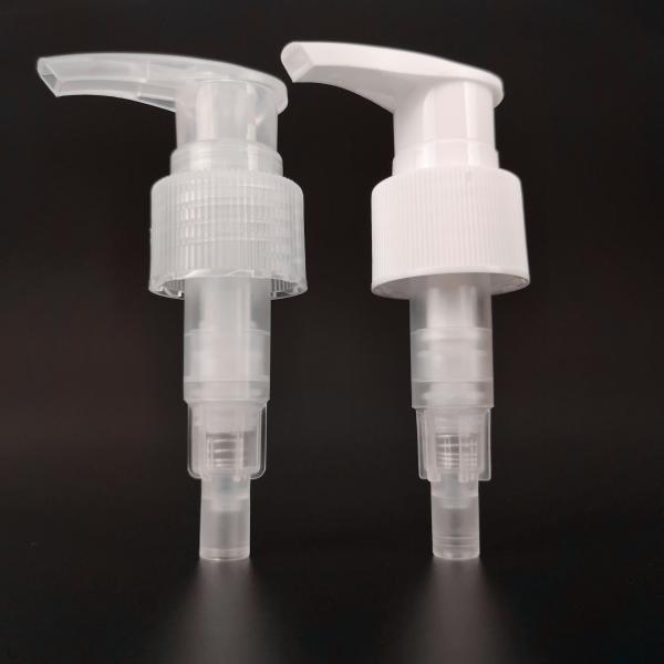 Hot selling 24 410 white transparent plastic ribbed thread screw auto locked lotion pump