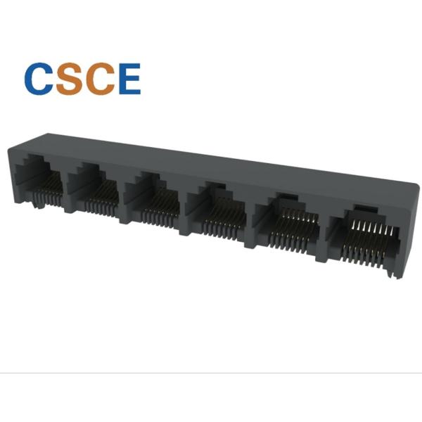 1×6 8P8C Unshielded Plastic RJ45 Modular Socket