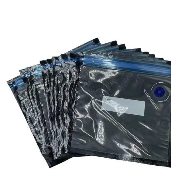 Kernels PA PE Zipper Food Storage Vacuum Bag Blue Heat Seal Zip Pouch