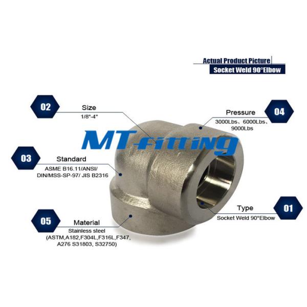 Нержавеющая сталь Ф316/316Л АСТМ А234/А403 локоть 90 градусов выковала штуцеры трубы