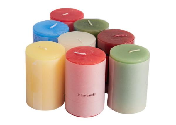 Colorful Scented White Religious Beeswax Pillar Candles Gift Decorative D3.6CM
