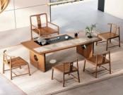 Chinese Minimalist Solid Wood Marble Stone Tea Table Coffee Table Modern Light Luxury Marble Office Furniture Tea Table