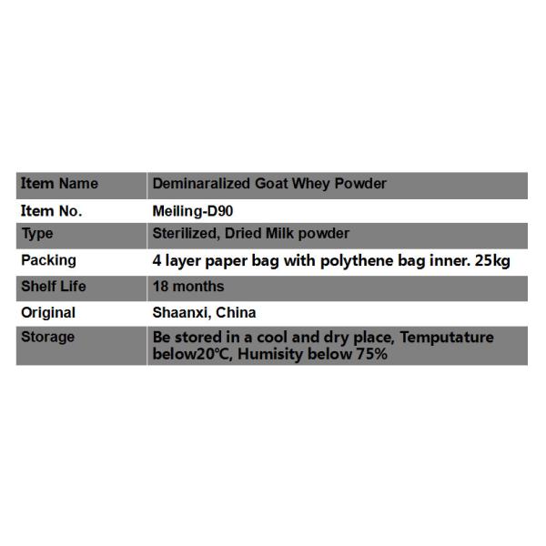 D90 порошок Whey молока козы ранга 25kg съестной обессоленный