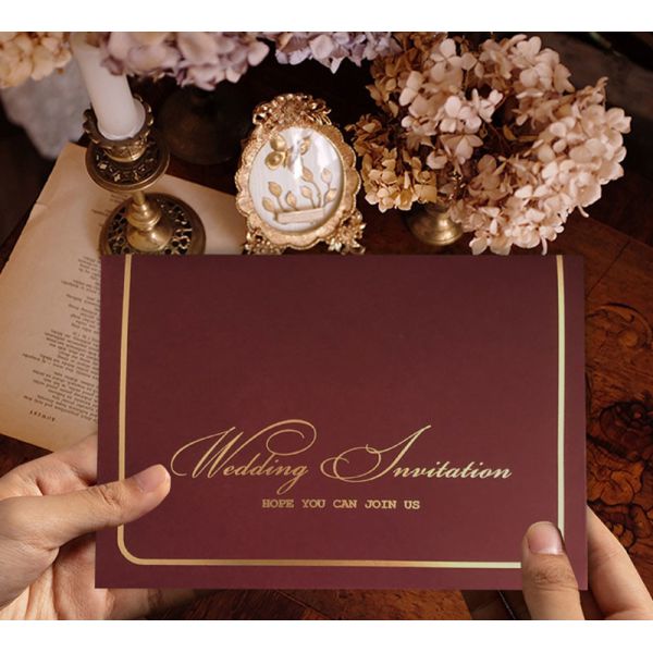 Luxury Red Wedding Gift Card Envelopes 5x7 4x6 with Folding Invitations